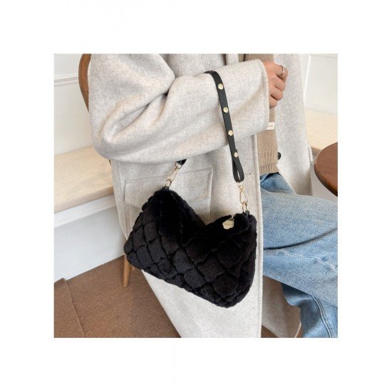  2024 New Fashion Plush Pure Color Women's Handbags