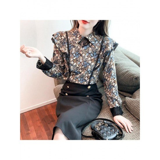  2024 Autumn French Chiffon Shirt For Women