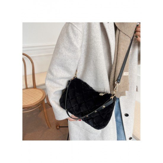 2024 New Fashion Plush Pure Color Women's Handbags