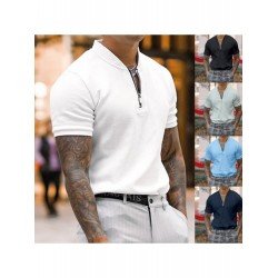 Pure Color Casual Short-sleeved Men's Top  Pure Color Casual Short-sleeved Men's Top