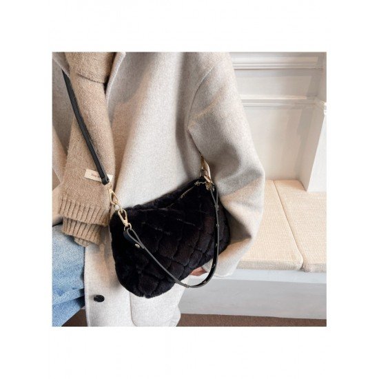  2024 New Fashion Plush Pure Color Women's Handbags