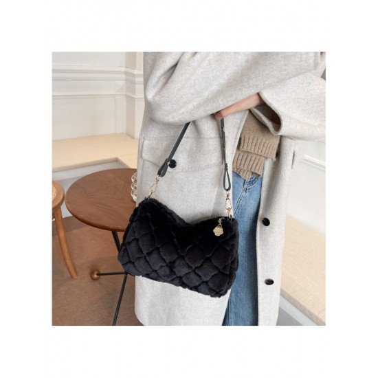  2024 New Fashion Plush Pure Color Women's Handbags