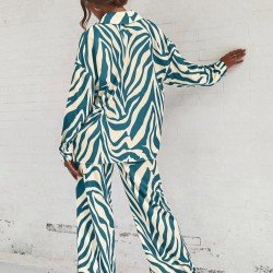 Trendy Street Matching Blouse And Wide Leg Trouser Sets