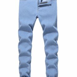  Stylish Pure Color Tight Jeans For Men