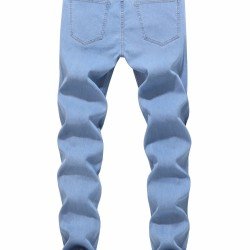  Stylish Pure Color Tight Jeans For Men