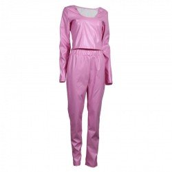  PU Tight Pure Color Top And Trouser Sets