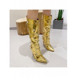 PU Pointed Rhinestone Women's High Heel Boots  PU Pointed Rhinestone Women's High Heel Boots