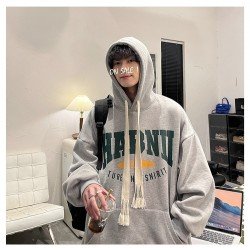  Fashion Versatile Letter Printing Hooded Men's Sweater