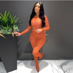 Casual Solid Matching 2 Piece Trousers Sets For Women