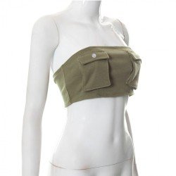  Summer Pure Color Sleeveless Strappy Navel Vest