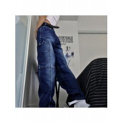 Street Trendy Blue Straight Leg Ladies Jeans