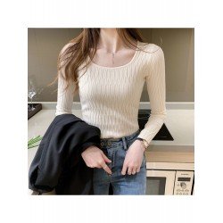  2024 Temperament Pure Color Long Sleeve Top