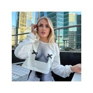  2024 Autumn Round Neck Printing Short Sweater