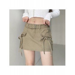 2024 Summer Retro Low Waist Denim Skirt  2024 Summer Retro Low Waist Denim Skirt