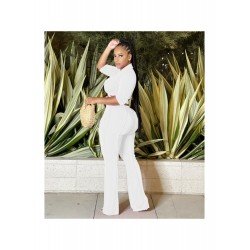 Trendy Solid Black Tie Wrap Matching 2 Piece Trouser Sets