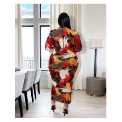 Colorful Printed Long Sleeve Plus Size Dresses Colorful Printed Long Sleeve Plus Size Dresses