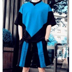 Sport Loose Contrast Color Men Top And Short Sets Sport Loose Contrast Color Men Top And Short Sets