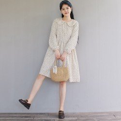  2024 New Sweet Floral Doll Collar Women's Dress