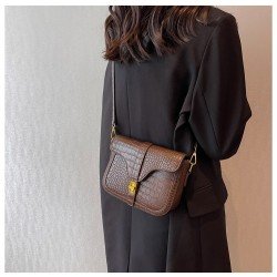  PU Crocodile Print Pure Color Women's Shoulder Bag