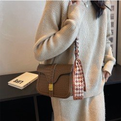  PU Crocodile Print Pure Color Women's Shoulder Bag