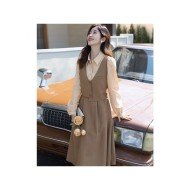  2024 Fall Retro Fake Two-Piece Women's Dress