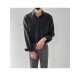  Men's Fashion Pure Color Pullover Long Sleeve Shirt