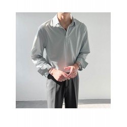 Men's Fashion Pure Color Pullover Long Sleeve Shirt  Men's Fashion Pure Color Pullover Long Sleeve Shirt