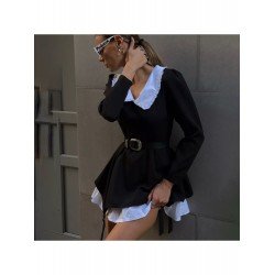 2024 Doll Neck Fake Two-Piece Dress  2024 Doll Neck Fake Two-Piece Dress