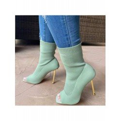 Women Square Toe Solid Stiletto High Boots  Women Square Toe Solid Stiletto High Boots