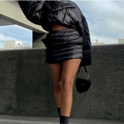 Trendy Black Pockets Short Skirts For Women
