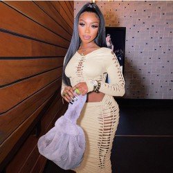  Sexy Hollowed Out Pure Color Skirt Sets