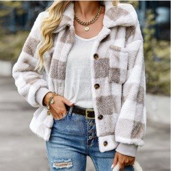  Women's 2024 Winter Fashion Plaid Women's Coats