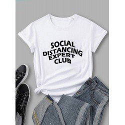 Casual Letter Printed T Shirts For Women
