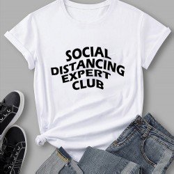 Casual Letter Printed T Shirts For Women
