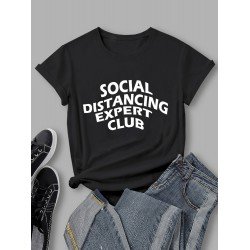 Casual Letter Printed T Shirts For Women