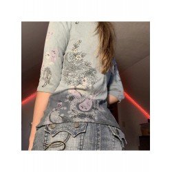 Retro Round Neck Printing Women's Long Sleeve T-Shirt  Retro Round Neck Printing Women's Long Sleeve T-Shirt