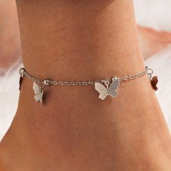Butterfly Hollow Out Solid Beach Simple Anklets