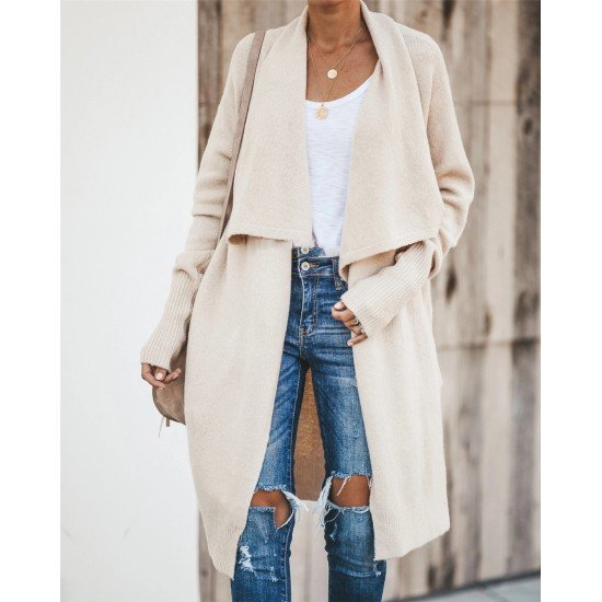  2024 Pure Color Loose Women's Knitted Coats