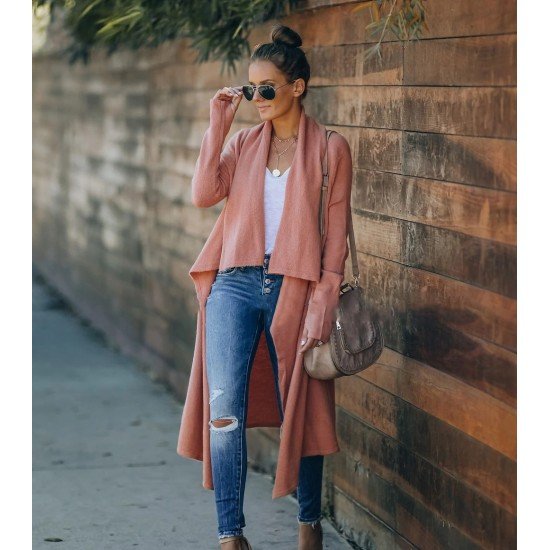  2024 Pure Color Loose Women's Knitted Coats