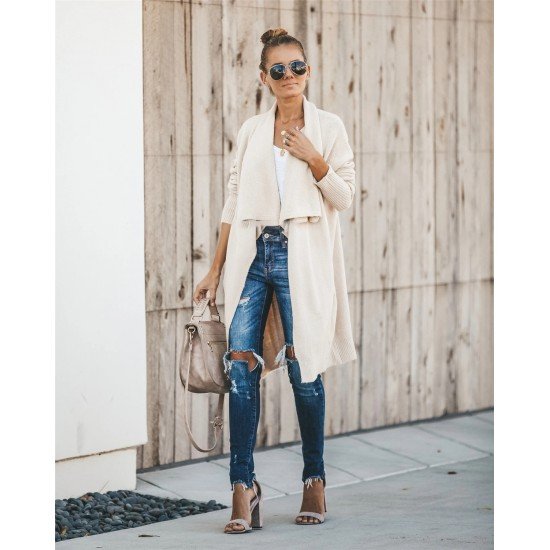  2024 Pure Color Loose Women's Knitted Coats