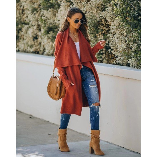  2024 Pure Color Loose Women's Knitted Coats