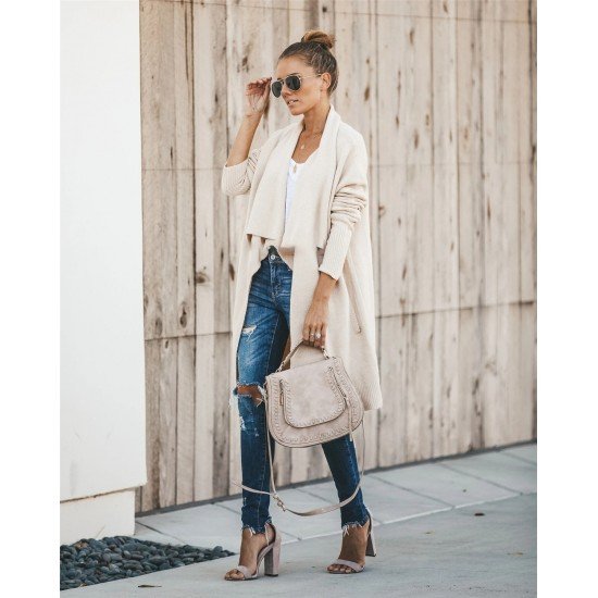  2024 Pure Color Loose Women's Knitted Coats