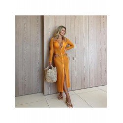 See Through Cut Out Button Down Maxi Dress See Through Cut Out Button Down Maxi Dress