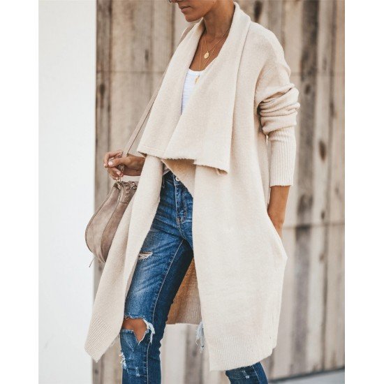  2024 Pure Color Loose Women's Knitted Coats