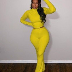  Pure Color Loose Trouser Suits For Women