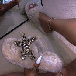 Warmth Starfish Rhinestone House Wear Slippers  Warmth Starfish Rhinestone House Wear Slippers