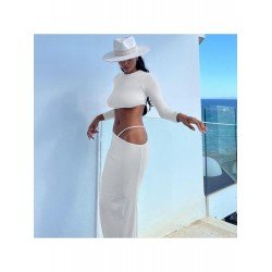 New Fashion White Maxi Skirt And Cropped Top Sets New Fashion White Maxi Skirt And Cropped Top Sets