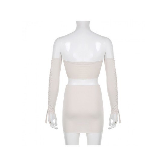 Sexy Matching Strapless Cropped Strapless Top And Miniskirt Sets