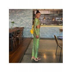 Fashion Snake Print Gauze Skirt Two-Piece Set  Fashion Snake Print Gauze Skirt Two-Piece Set