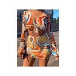 Sexy Mesh Bandage Top And Short Skirt Suits  Sexy Mesh Bandage Top And Short Skirt Suits